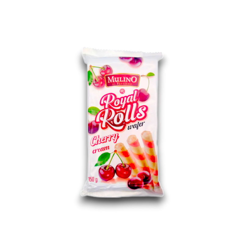 Mulino Wafer Rolls Cherry 150gr